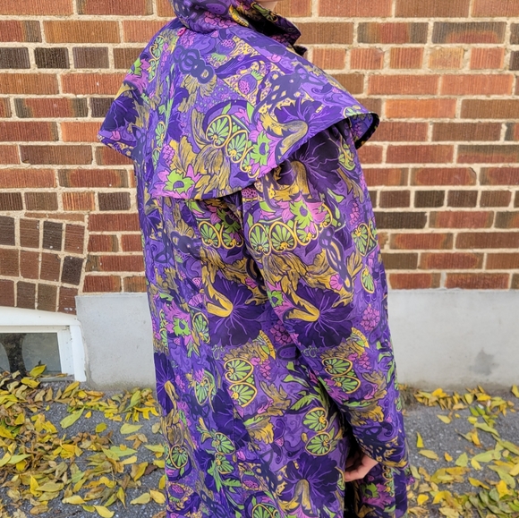 1990s violet floral fall jacket - Picture 7 of 7